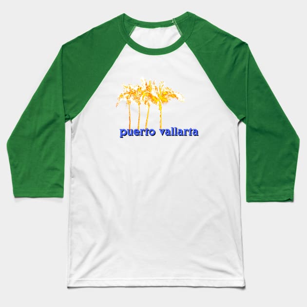 puerto vallarta palms 1 Baseball T-Shirt by amigaboy